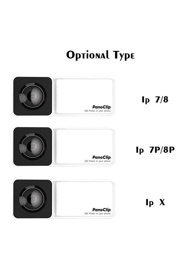 Snap-on 360°Fisheyelens 360 Camera for Apple Photos Mobile Phone Wide Angle Micro Range Headshot Selfie for Iphone 7/8 7P/8P X
