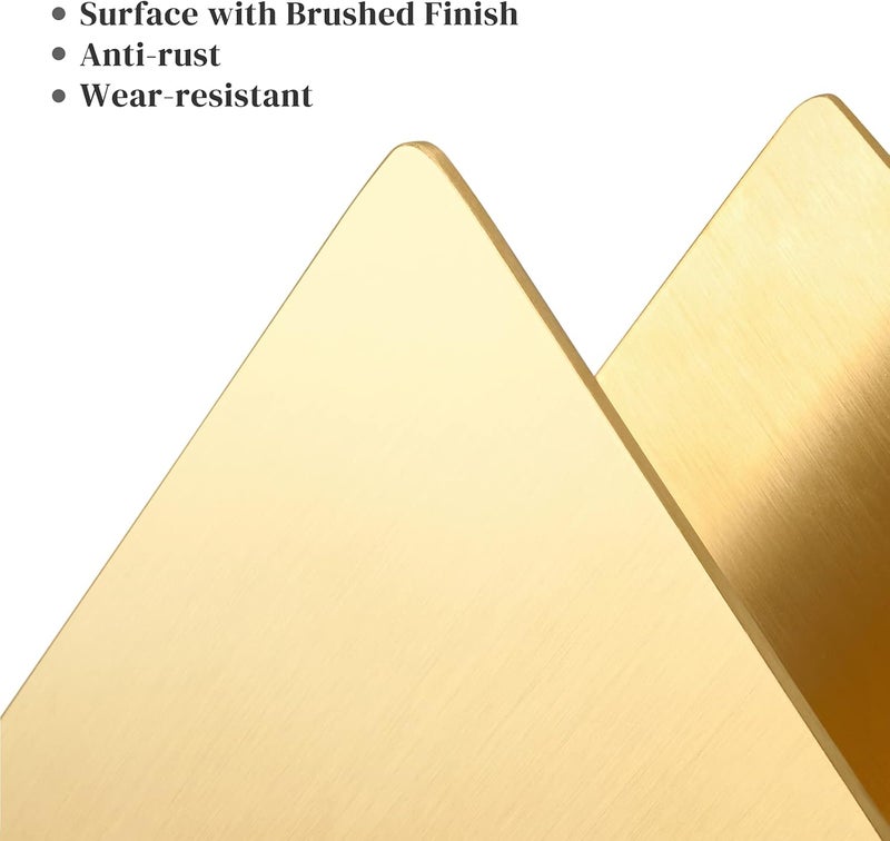 luvtree حامل مناديل مثلثي عصري من الفولاذ المقاوم للصدأ 304 من قطعتين باللون الذهبي لموزع مناديل الكوكتيل منظم لأسطح المطبخ وطاولات العشاء وطاولات النزهات - Image 5