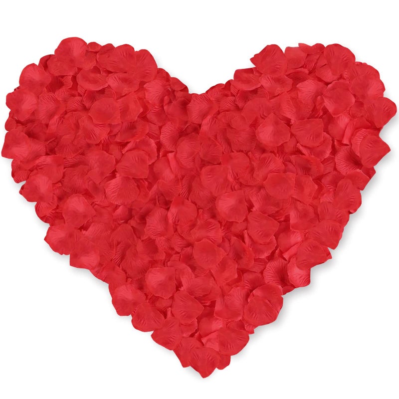 Neo LOONS 1000 Pcs Artificial Silk Rose Petals Decoration Wedding Party Color Red - Image 1
