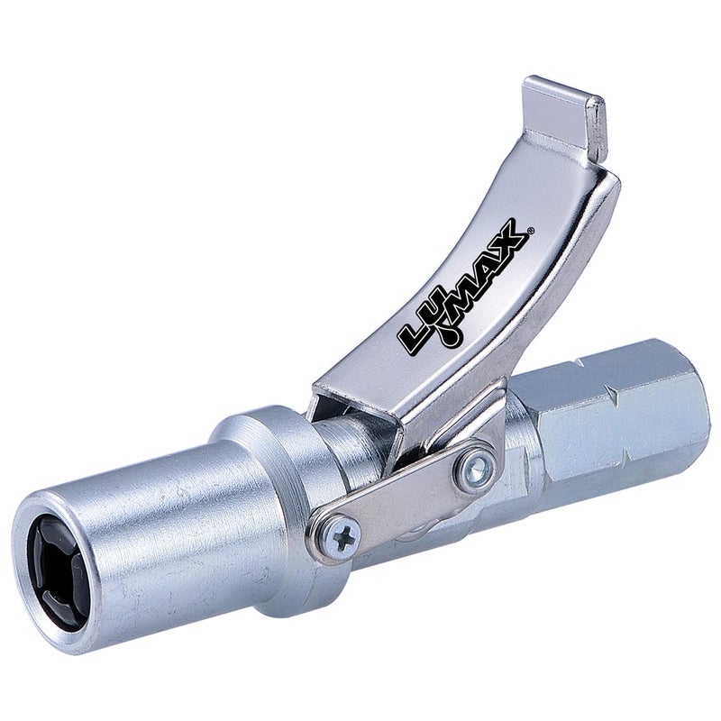 LUMAX موصل شحم سريع التحرير LUMAX LX-1403 فضي ثقيل، 1/8" NPT، عبوة واحدة. - Image 1