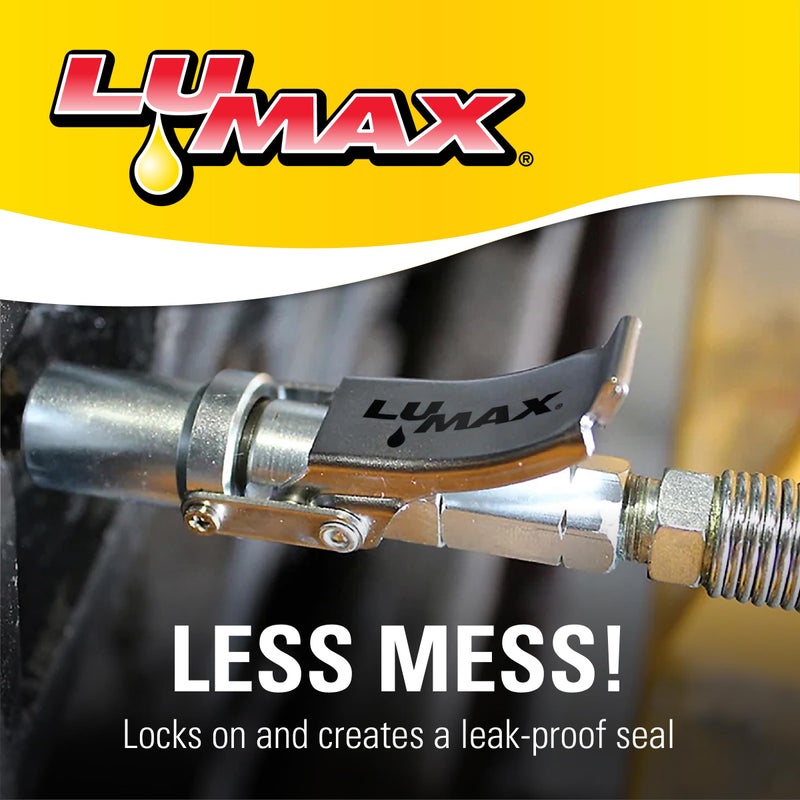 LUMAX موصل شحم سريع التحرير LUMAX LX-1403 فضي ثقيل، 1/8" NPT، عبوة واحدة. - Image 5