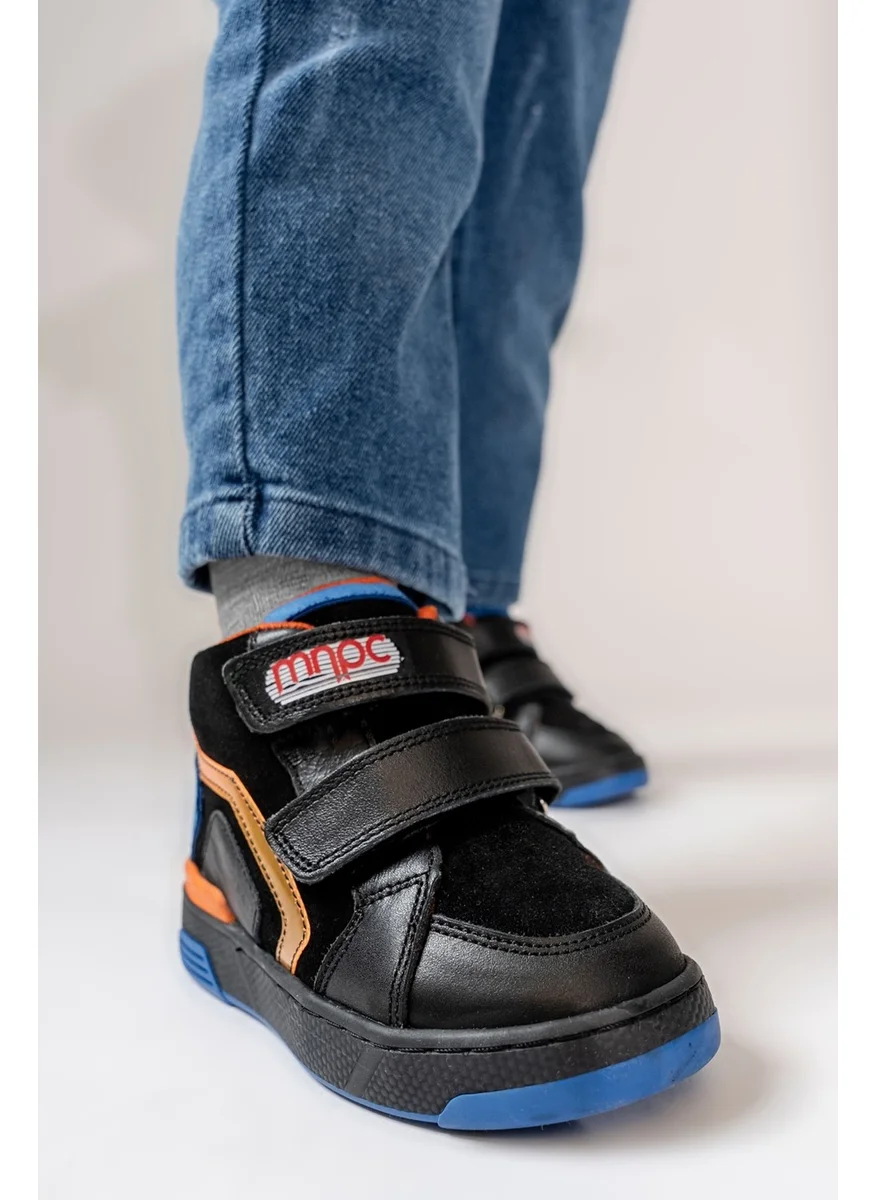 Mnpc Boy Black Leather Anatomical Casual Boots