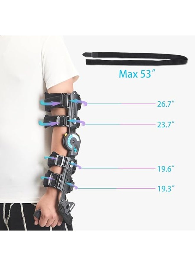Adjustable Hinged Elbow Brace – Post-Op ROM Support with Stabilizer and Hand Grip, Arm Recovery Splint After Injury - Image 4