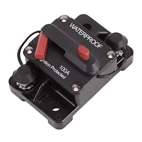ANJOSHI 100 Amp Circuit Breaker 30A-300A with Manual Reset Waterproof Inline Fuse Inverter for Marine Trolling Motors Boat ATV Manual Power 12V-48VDC - Image 1