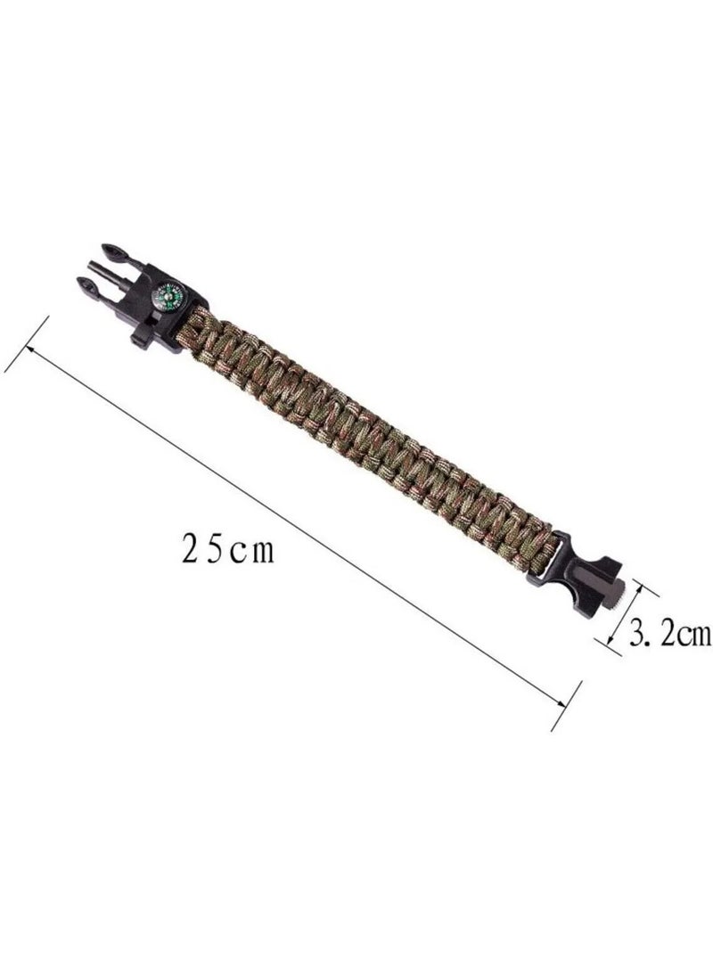 Survival Camping Bracelet Whistle Multi-Purpose
