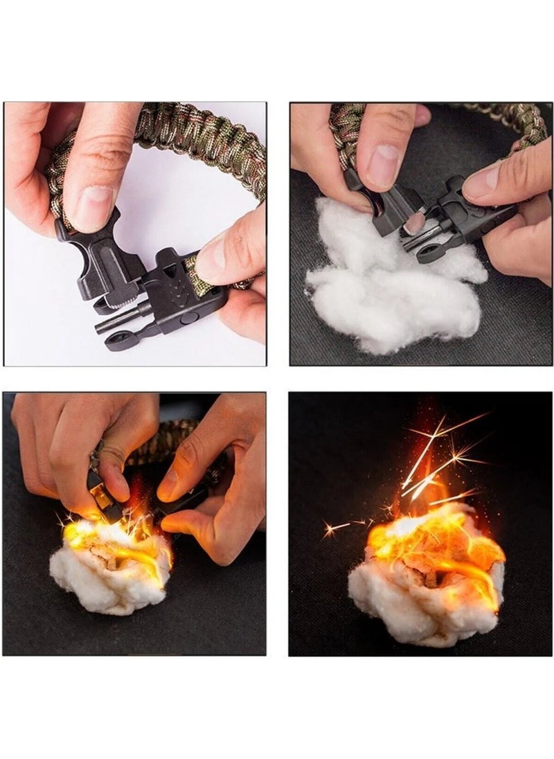 Survival Camping Bracelet Whistle Multi-Purpose