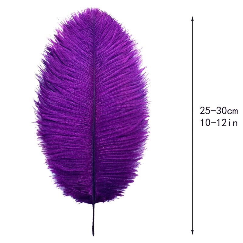 Ballinger Purple Ostrich Feathers Bulk - 24Pcs 10-12inch Feathers for Vase, Party Centerpieces Mardi Gras and Home Decor - Image 3
