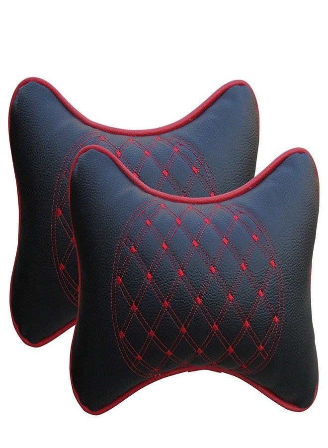 SEVAM Car Neck Rest Pillow, Cushion Neck Support (Red Black) - Image 2