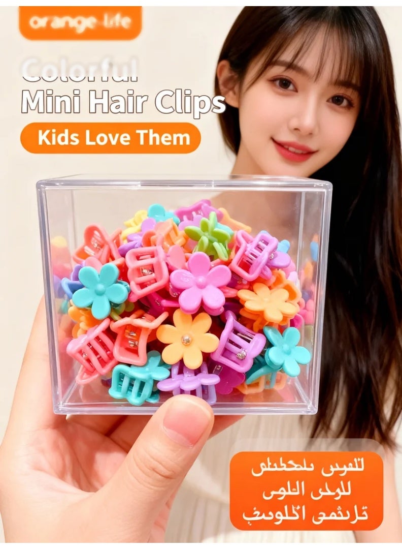 Orange Life Kids Mini Hair Claw Clips Colorful Flower 30pcs Set for Girls and Babies, Small Hair Clamps for Fine Hair, Cute Side Hair Clips for Bangs and Broken Hair, Lightweight Daily Hair Accessories for Children - Image 5