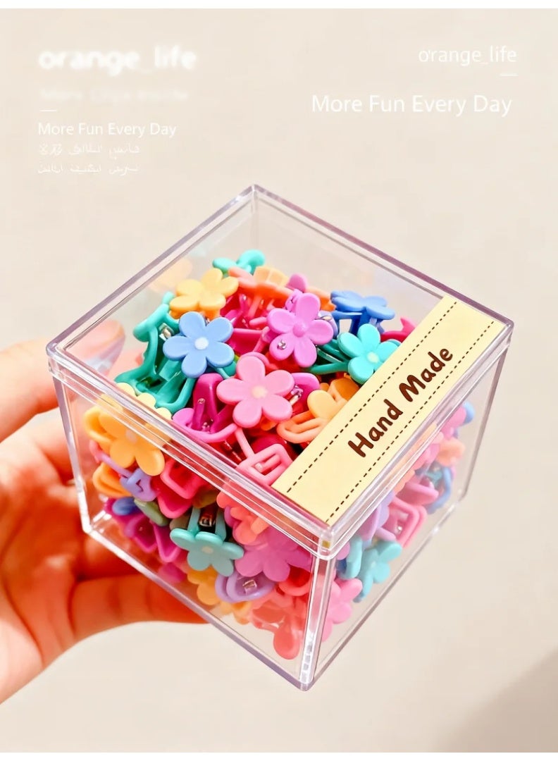 Orange Life Kids Mini Hair Claw Clips Colorful Flower 30pcs Set for Girls and Babies, Small Hair Clamps for Fine Hair, Cute Side Hair Clips for Bangs and Broken Hair, Lightweight Daily Hair Accessories for Children - Image 4