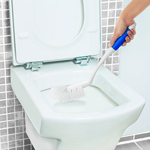 Kleeno Cello Kleeno Angular Toilet Brush with Holder Pack of 1, Blue & White |Flexible Bristles & Rubberised Firm Grip Plastic Sturdy Handle |Toilet Cleaning Brush for Western & Indian Toilet Bathroom Brush - Image 4