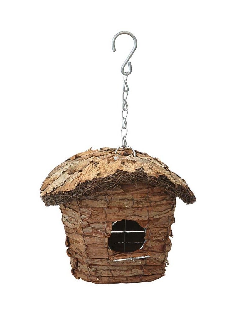 KNP Hut House for Small Birds - Roof Covered with Leaves