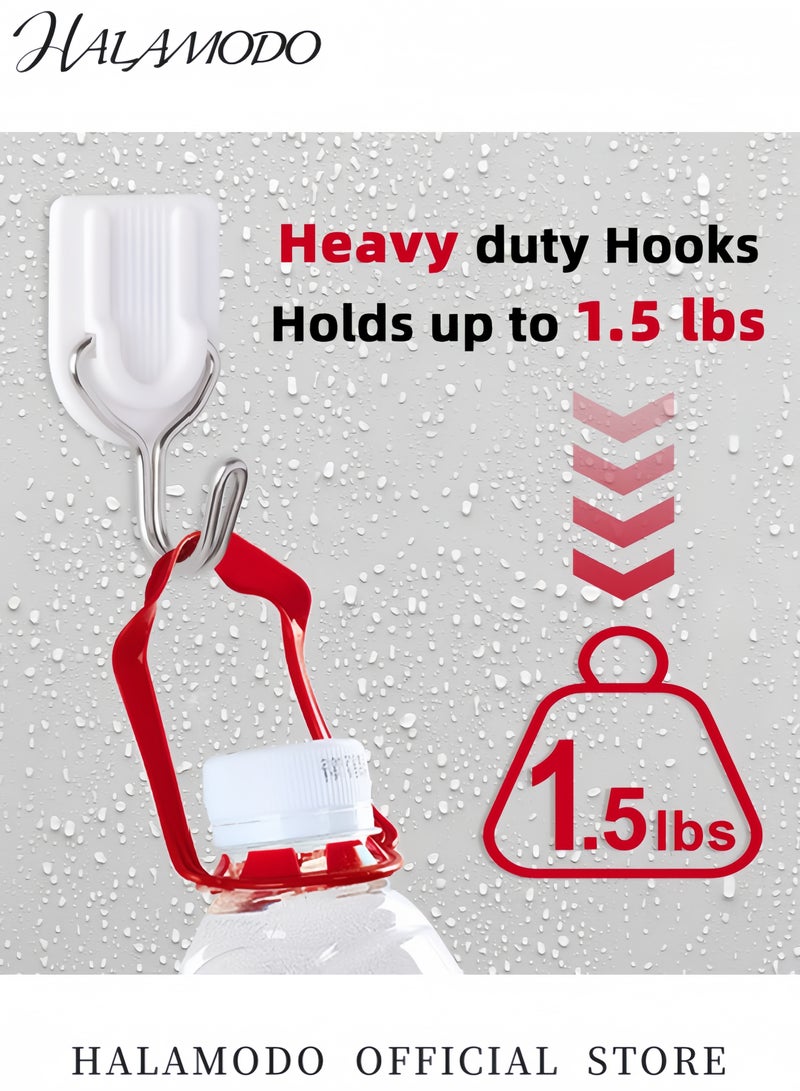 Halamodo 6-Piece Wall Sticky Hooks White 2.50 x 4.70 2.00cm - Image 2