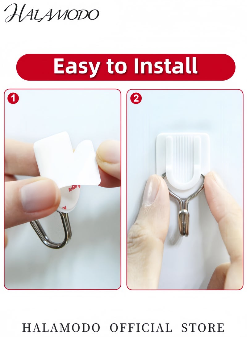 Halamodo 6-Piece Wall Sticky Hooks White 2.50 x 4.70 2.00cm - Image 3