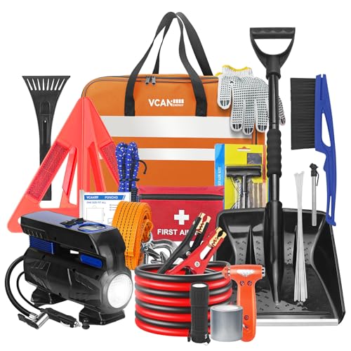 VCANENERGY Car Emergency Kit with Portable Air Compressor Winter Car Safety Roadside Assist Kit Emergency Car Kit for Cars Trucks - Image 1