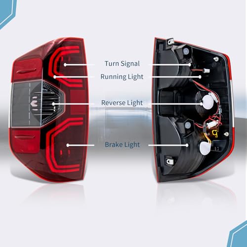 VPIMOZO LED Tail Light Assembly Compatible With 2014-2021 2014 2015 2016 2017 2018 2019 2020 2021 Toyota Tundra Rear Tail Light Housing without Bulb Replaces TO2801193 (Driver & Passenger Side) - Image 2