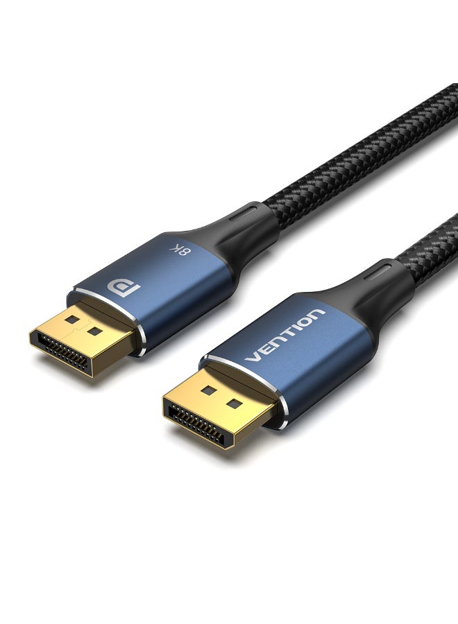 VENTION Cotton Braided DP Male to Male HD Cable 8K 1M Blue Aluminum Alloy Type Model # HCELF - Image 1