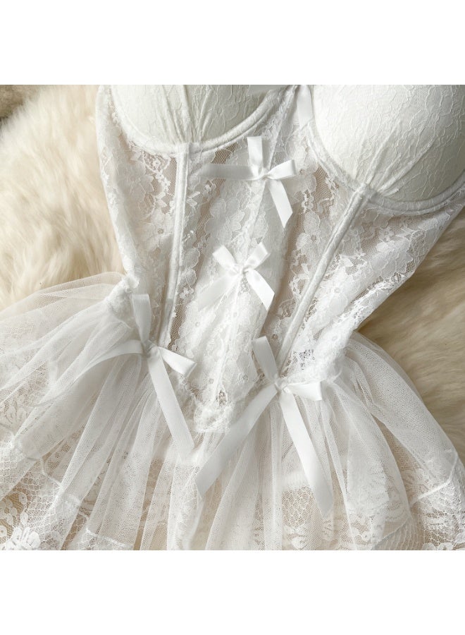 كابريشوس كورسيه دانتيل أنيق مع أحزمة قابلة للتعديل وقطعة سفلية مطابقة - Image 2