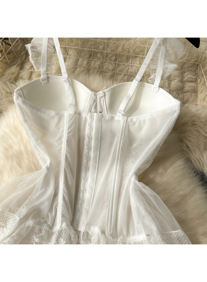 كابريشوس كورسيه دانتيل أنيق مع أحزمة قابلة للتعديل وقطعة سفلية مطابقة - Image 3