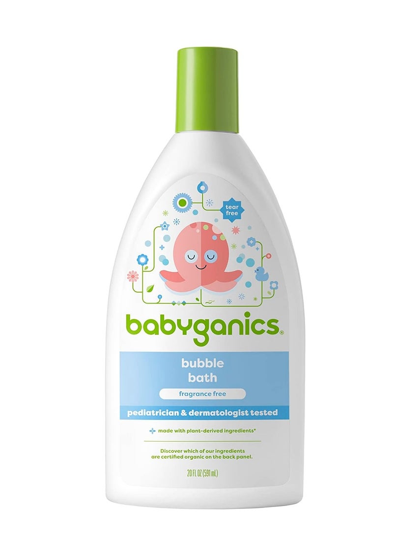 Babyganics - Babyganics Bubble Bath, Non-Allergenic, Gently Cleanses, Fragrance Free, 20 Fl Oz, Packaging May Vary - Image 1