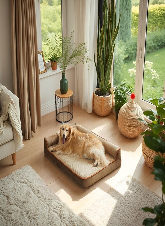 Gorgeous Dog Beds Memory Foam Orthopadic XXL Bed Waterproof Layer for Labrador, Bulldog, Retriever, Poodle, Large Breed Dogbed 53X29X4 Bed,Light Brown, XXXL - Image 2
