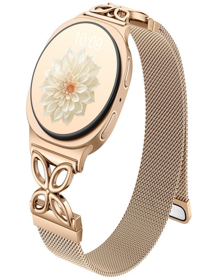 Getino Magnetic Metal Band Compatible with Galaxy Watch 8 / Watch 8 Classic Band, Milanese Floral Dressy Strap for Samsung Watch Bands Women 40mm 44mm 46mm - Image 1