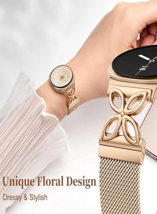 Getino Magnetic Metal Band Compatible with Galaxy Watch 8 / Watch 8 Classic Band, Milanese Floral Dressy Strap for Samsung Watch Bands Women 40mm 44mm 46mm - Image 3
