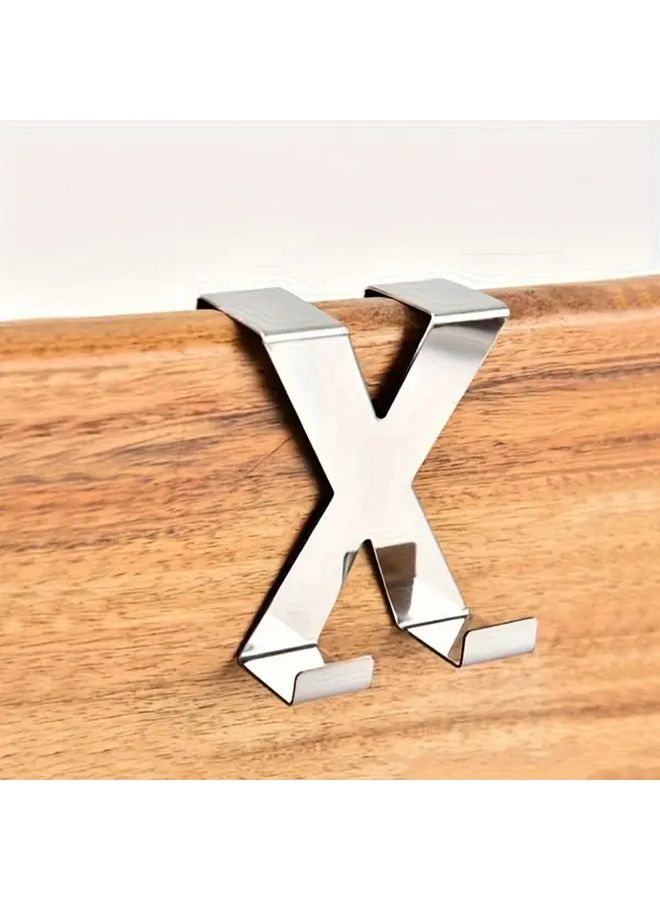 2pcs X Shaped Stainless Steel Over The Door Hooks Multi Functional Bathroom Hangers - Image 3