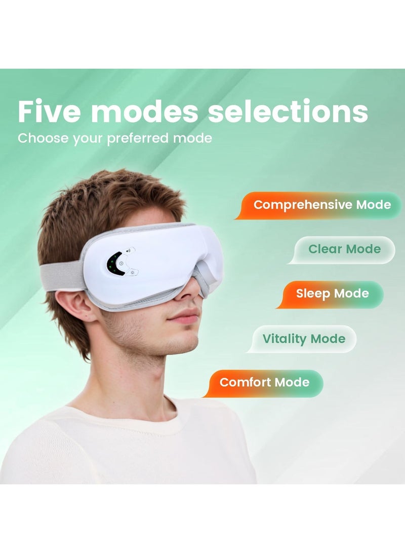 Ru syanl Eye Massager with Heat for Migraine Relif Bluetooth Music Compression Vibration for Eye Care Eye Strain Relief Improve Sleep Great Gifts for Women Men  - Image 3