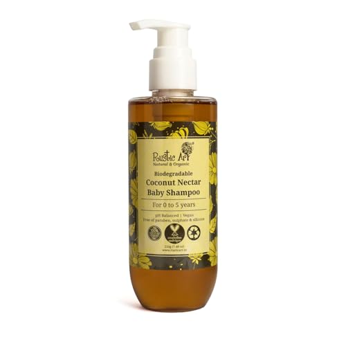 Rustic Art Coconut Nectar Baby Shampoo | Gentle Daily Cleansing | Aloe Vera & Lavender | Ultra-Mild Formula | No Sulphates & Parabens | 210g - Image 1