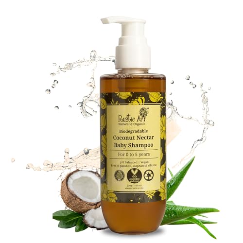 Rustic Art Coconut Nectar Baby Shampoo | Gentle Daily Cleansing | Aloe Vera & Lavender | Ultra-Mild Formula | No Sulphates & Parabens | 210g - Image 2