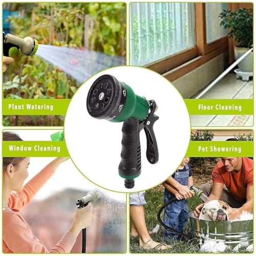 FANHAO 7 Pattern Pressure Gun - 7 in 1 High Pressure Leak Proof Adjustable Garden Hose Nozzle Water Spray Gun with Metal Grip Lock Gardening Spray for Garden Window, Bike Car Washer Gun - Image 2