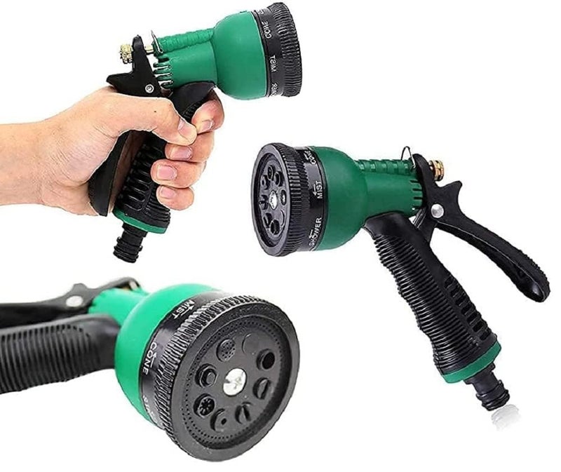 FANHAO 7 Pattern Pressure Gun - 7 in 1 High Pressure Leak Proof Adjustable Garden Hose Nozzle Water Spray Gun with Metal Grip Lock Gardening Spray for Garden Window, Bike Car Washer Gun - Image 3