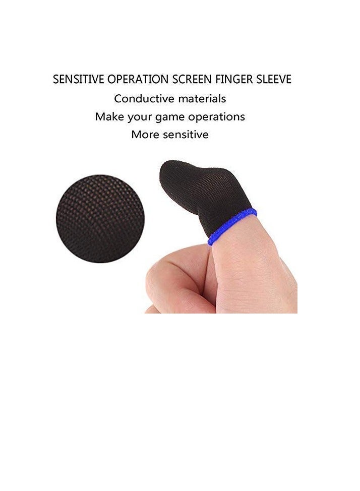 Finger Sleeves 1 Pair For PUBG Mobile Games Contact - Black/Blue  - Image 2
