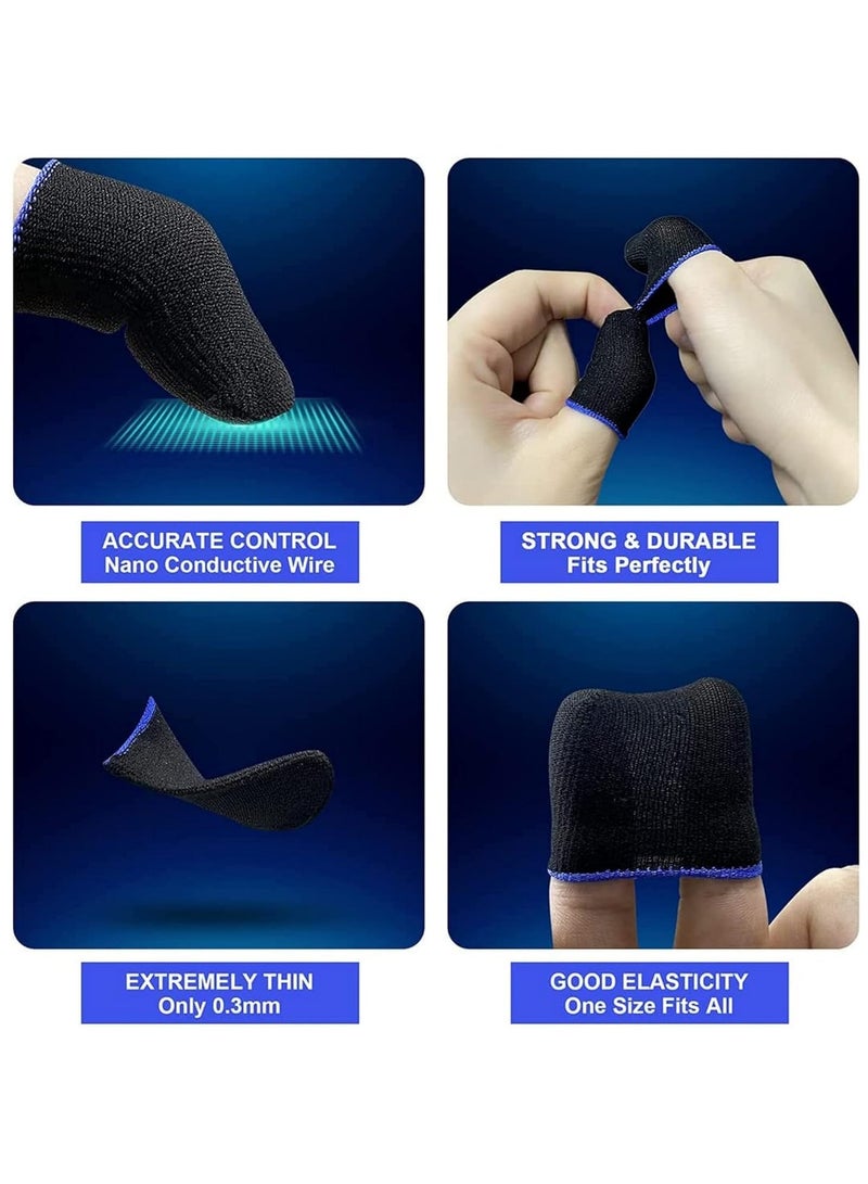 Finger Sleeves 1 Pair For PUBG Mobile Games Contact - Black/Blue  - Image 3