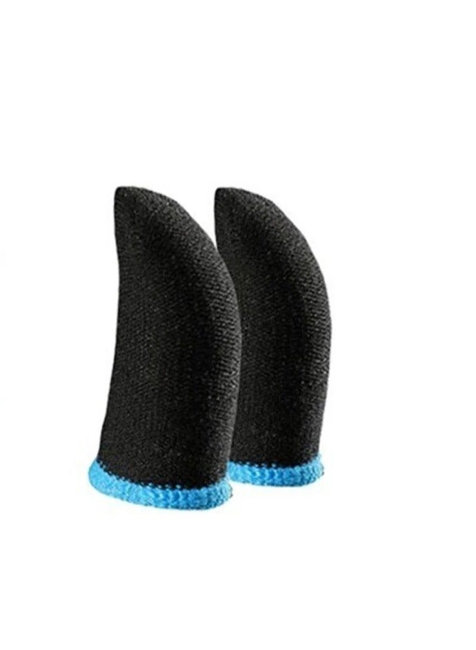 Finger Sleeves 1 Pair For PUBG Mobile Games Contact - Black/Blue  - Image 5