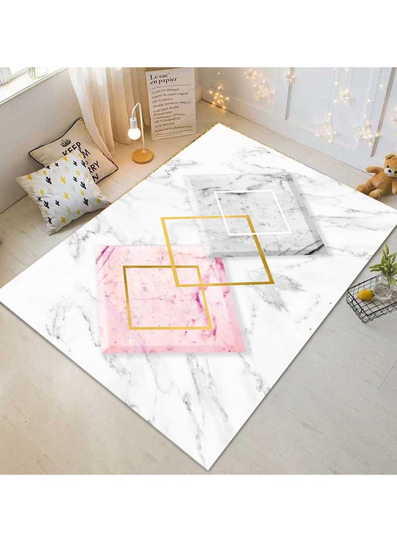 Loquat Squality Polyester Fiber Rectangular Geometric Abstract Carpet 