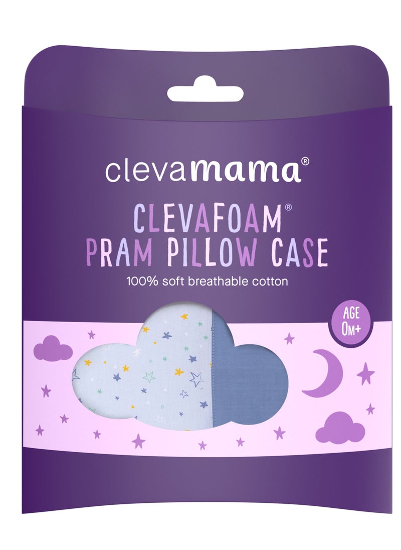 Clevamama - ClevaFoam Pram Pillow Case - Blue - Image 1