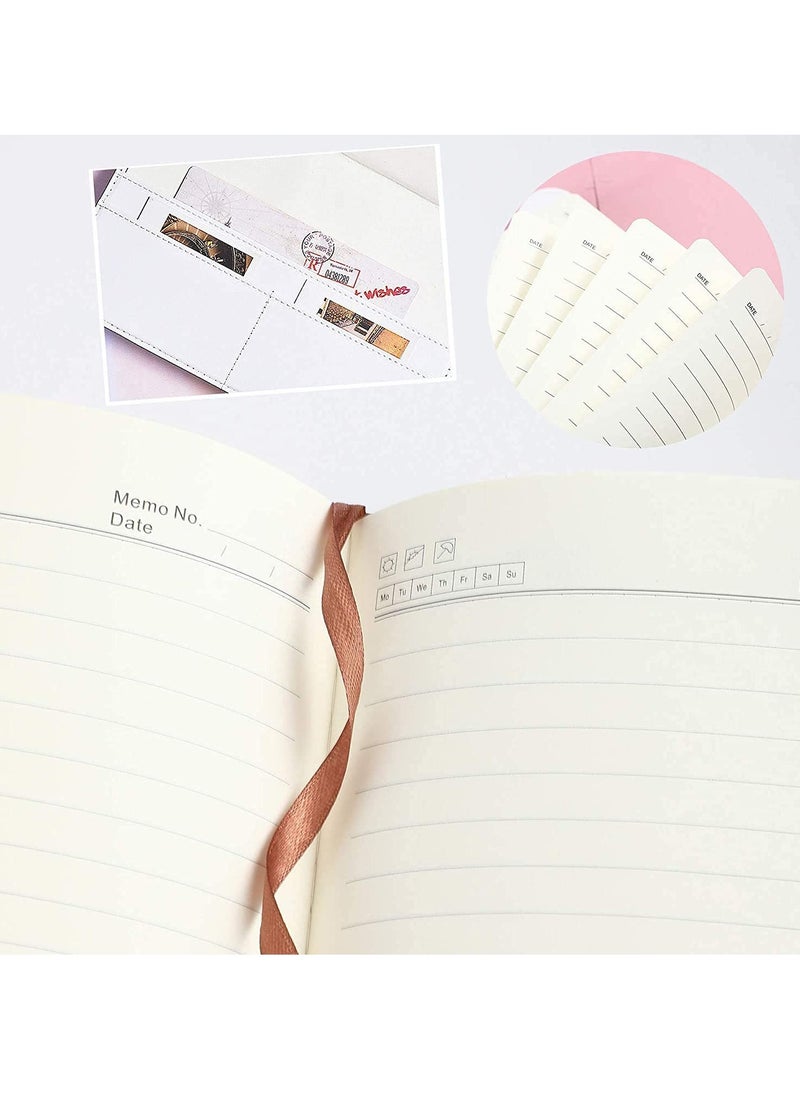SYOSI - Diary with Lock, Writing Notebook Card Holder, Faux Leather Cover Diary, Refillable Password A5 for Girls and Women 8.5 x 5.9 inches - Image 1
