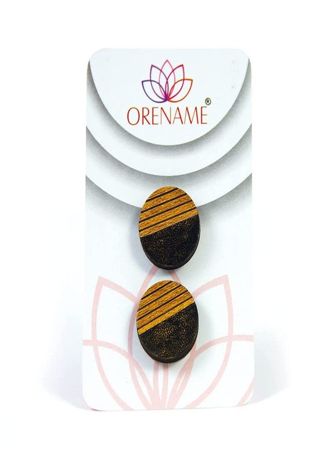 ORENAME Wooden Earrings for Girls and Women 6 Pairs Set Handmade Wooden Earrings with Ear Backs for Women and Girls Different Shapes and Colors - Image 5