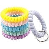 BIHRTC 6 Color Wrist Keychain Plastic Spring Flexible Spiral Wrist Coil Stretchable Wristband Spiral Key Chain Bracelet - Image 1