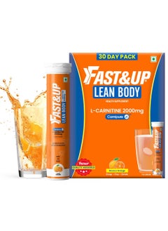 FAST&UP L-Carnitine Lean Body 2000 mg Carnipure TM L-Carnitine Sourced from Lonza Switzerland Pack of 60 Effervescent Tablets  - Image 1