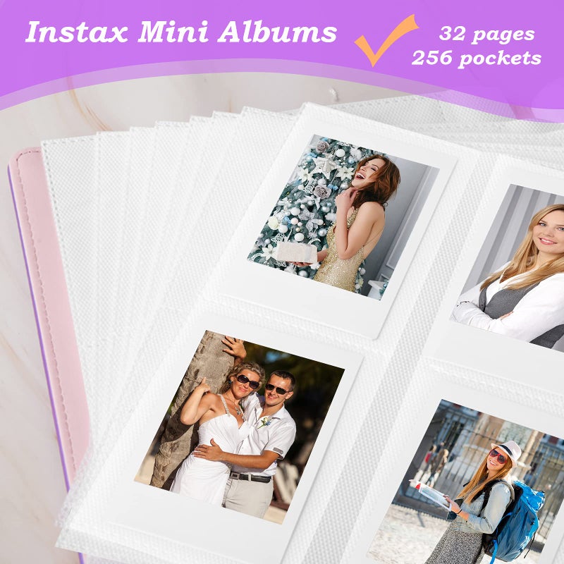Ruibytree 256 Pockets Mini Photo Album for Fujifilm Instax Mini 12 11 9 40 99 90 8 7 Evo LiPlay Polaroid Snap Instant Cameras & Zip Instant Printer  Kodak 2X3 Film(Magic purple) - Image 4
