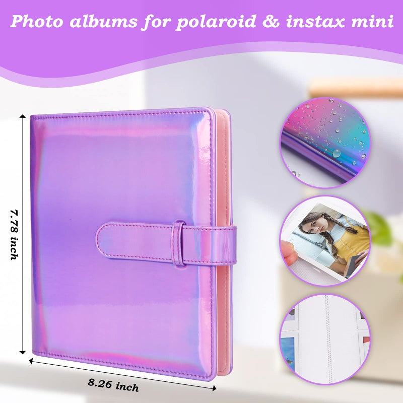 Ruibytree 256 Pockets Mini Photo Album for Fujifilm Instax Mini 12 11 9 40 99 90 8 7 Evo LiPlay Polaroid Snap Instant Cameras & Zip Instant Printer  Kodak 2X3 Film(Magic purple) - Image 3