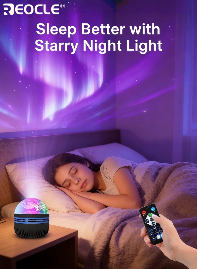 REOCLE LED Northern Lights Projection Lamp Aurora Borealis Effect with Remote Control USB Powered Color-Changing Light Show for Bedroom Living Room Office and Party Décor - Image 4