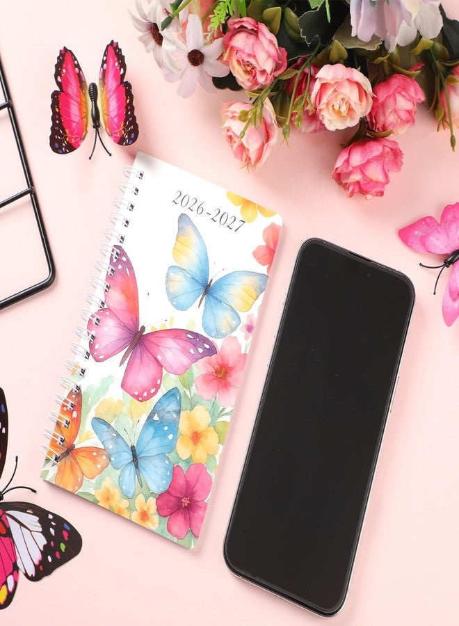 ReliThick تقويم جيب حلزوني صغير من ReliThick لعامي 2026-2027، دفتر تخطيط شهري بغلاف من مادة PVC، هدية تقدير للنساء (فراشة مائية). - Image 5