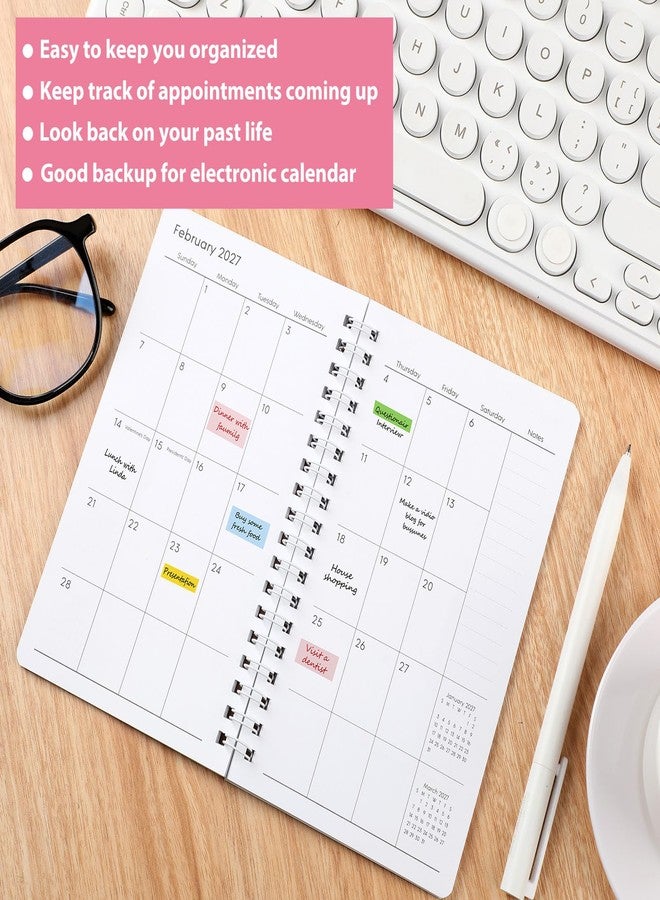 ReliThick تقويم جيب حلزوني صغير من ReliThick لعامي 2026-2027، دفتر تخطيط شهري بغلاف من مادة PVC، هدية تقدير للنساء (فراشة مائية). - Image 4