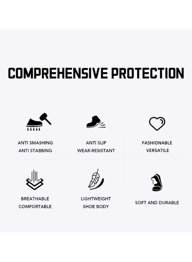 Dinggu Men's steel-toe safety shoes, lightweight and comfortable, puncture-proof and slip-resistant, wear-resistant and durable, comfortable for long periods of standing, lightweight and breathable, work shoes that can also be worn as fashionable athletic shoes. - Image 5