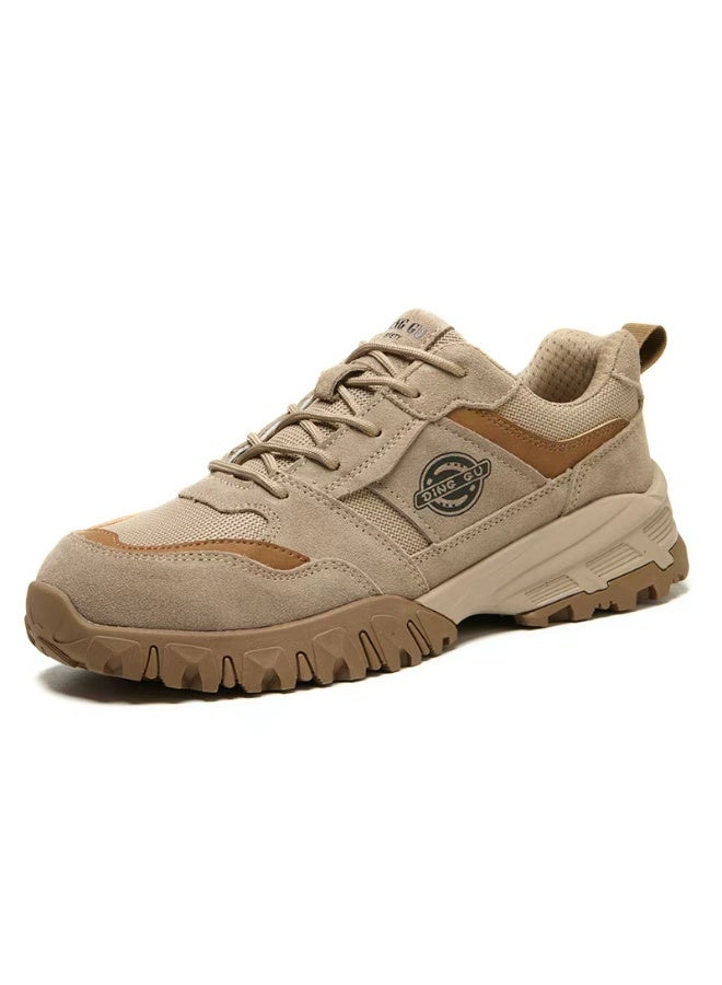 Dinggu Men's steel-toe safety shoes, lightweight and comfortable, puncture-proof and slip-resistant, wear-resistant and durable, comfortable for long periods of standing, lightweight and breathable, work shoes that can also be worn as fashionable athletic shoes. - Image 1
