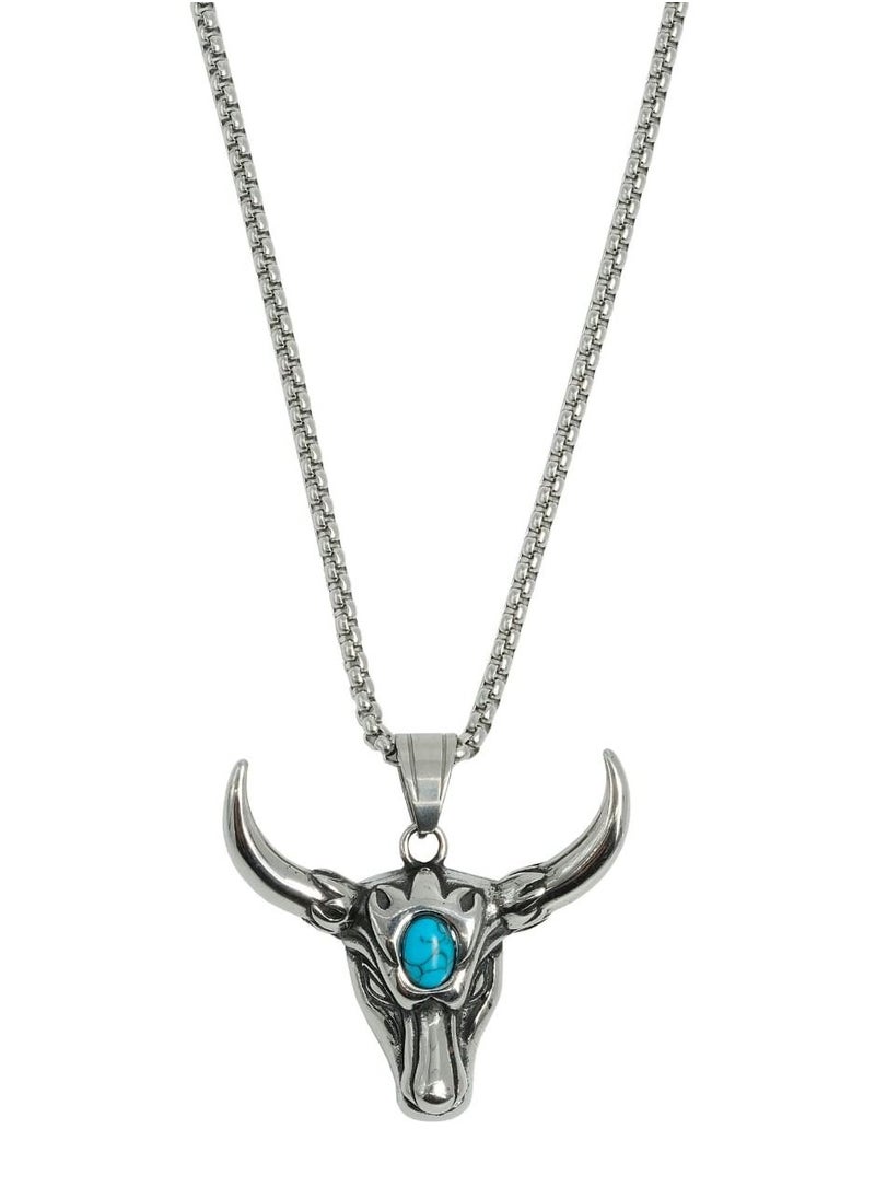 Fashion & Lifestyle - Bull Stainless Steel Silver Color - Image 1